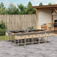 7-Delige Tuinset Met Kussens Poly Rattan