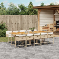 7-Delige Tuinset Met Kussens Poly Rattan