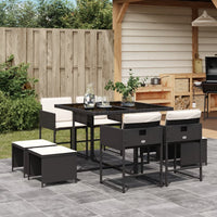 11-Delige Tuinset Met Kussens Poly Rattan