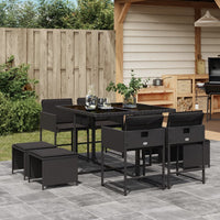 11-Delige Tuinset Met Kussens Poly Rattan