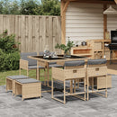 11-Delige Tuinset Met Kussens Poly Rattan