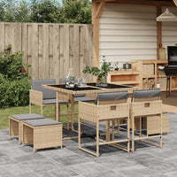 11-Delige Tuinset Met Kussens Poly Rattan