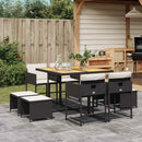 11-Delige Tuinset Met Kussens Poly Rattan