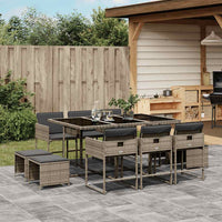 11-Delige Tuinset Met Kussens Poly Rattan