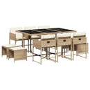 11-Delige Tuinset Met Kussens Poly Rattan