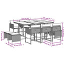 11-Delige Tuinset Met Kussens Poly Rattan