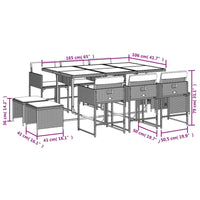 11-Delige Tuinset Met Kussens Poly Rattan