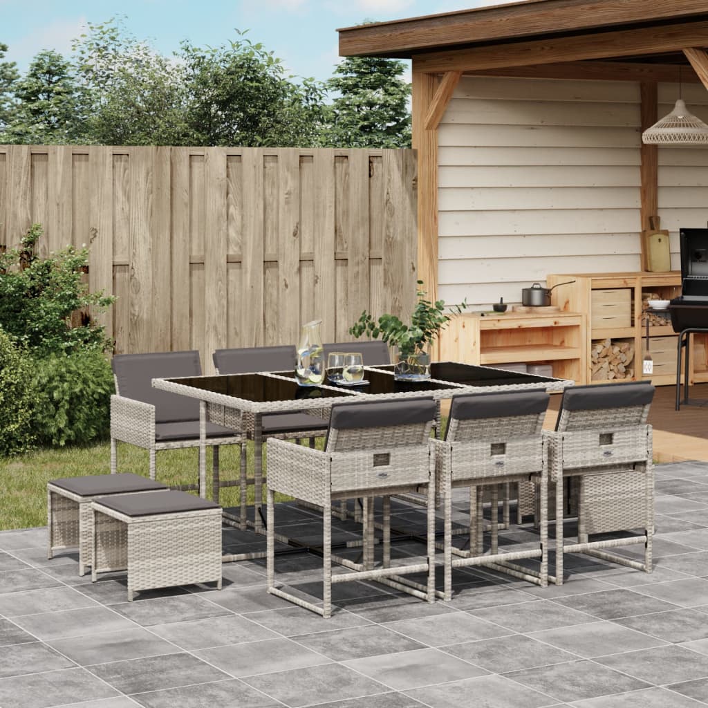 11-Delige Tuinset Met Kussens Poly Rattan