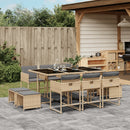11-Delige Tuinset Met Kussens Poly Rattan