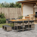 11-Delige Tuinset Met Kussens Poly Rattan