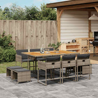 11-Delige Tuinset Met Kussens Poly Rattan