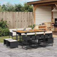 11-Delige Tuinset Met Kussens Poly Rattan