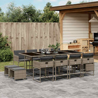 11-Delige Tuinset Met Kussens Poly Rattan