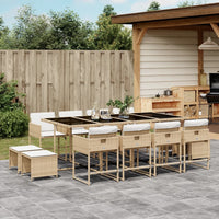 11-Delige Tuinset Met Kussens Poly Rattan