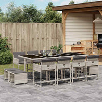 11-Delige Tuinset Met Kussens Poly Rattan