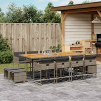 11-Delige Tuinset Met Kussens Poly Rattan