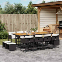 11-Delige Tuinset Met Kussens Poly Rattan