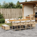 11-Delige Tuinset Met Kussens Poly Rattan
