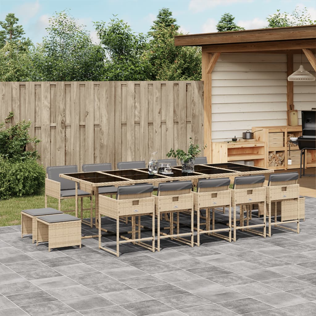11-Delige Tuinset Met Kussens Poly Rattan