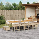 11-Delige Tuinset Met Kussens Poly Rattan