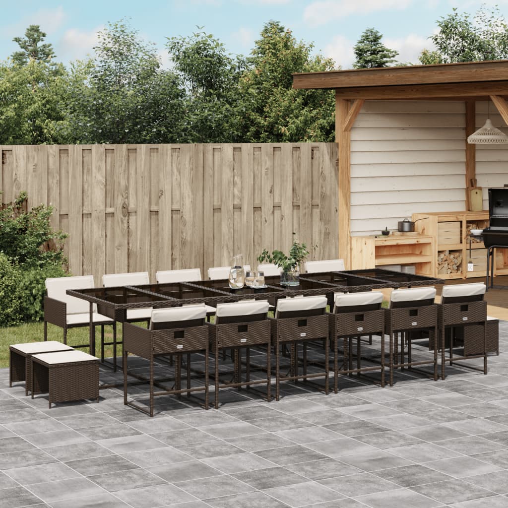 11-Delige Tuinset Met Kussens Poly Rattan