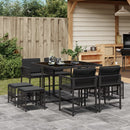 11-Delige Tuinset Met Kussens Poly Rattan