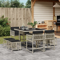 11-Delige Tuinset Met Kussens Poly Rattan
