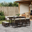 11-Delige Tuinset Met Kussens Poly Rattan