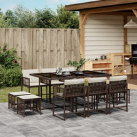 11-Delige Tuinset Met Kussens Poly Rattan