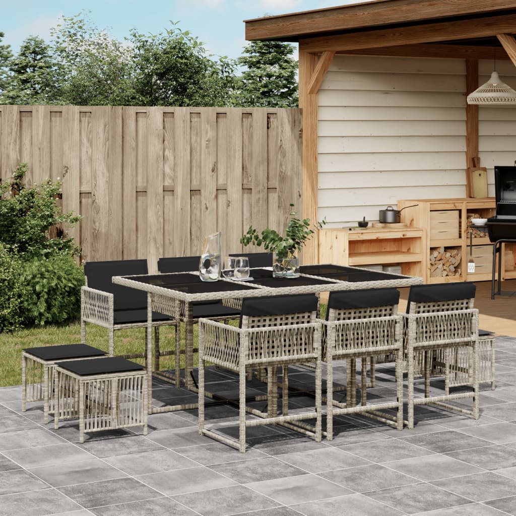11-Delige Tuinset Met Kussens Poly Rattan