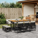 11-Delige Tuinset Met Kussens Poly Rattan