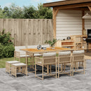 11-Delige Tuinset Met Kussens Poly Rattan