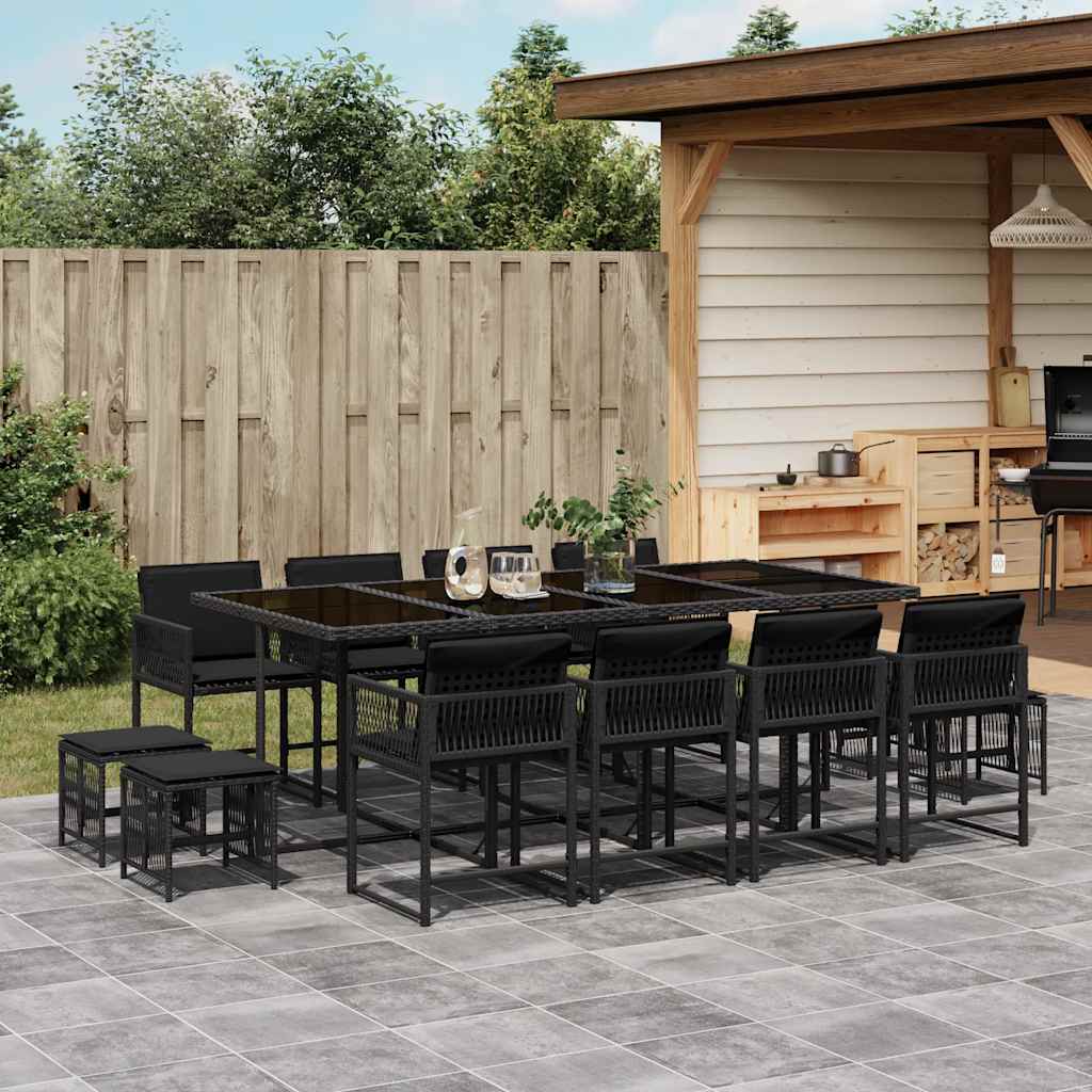 11-Delige Tuinset Met Kussens Poly Rattan