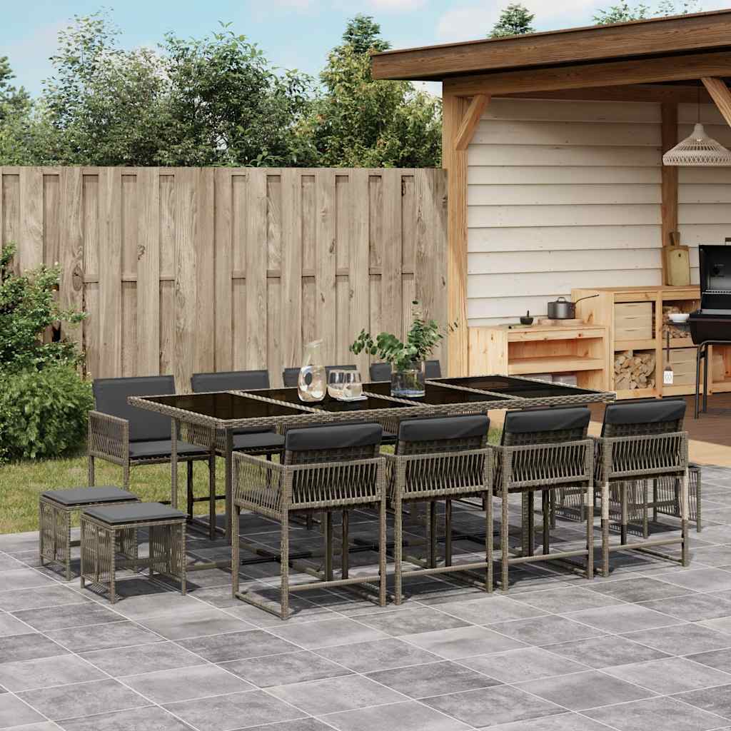 11-Delige Tuinset Met Kussens Poly Rattan