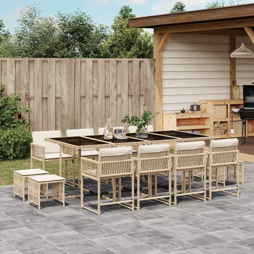 11-Delige Tuinset Met Kussens Poly Rattan