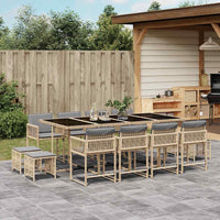 11-Delige Tuinset Met Kussens Poly Rattan