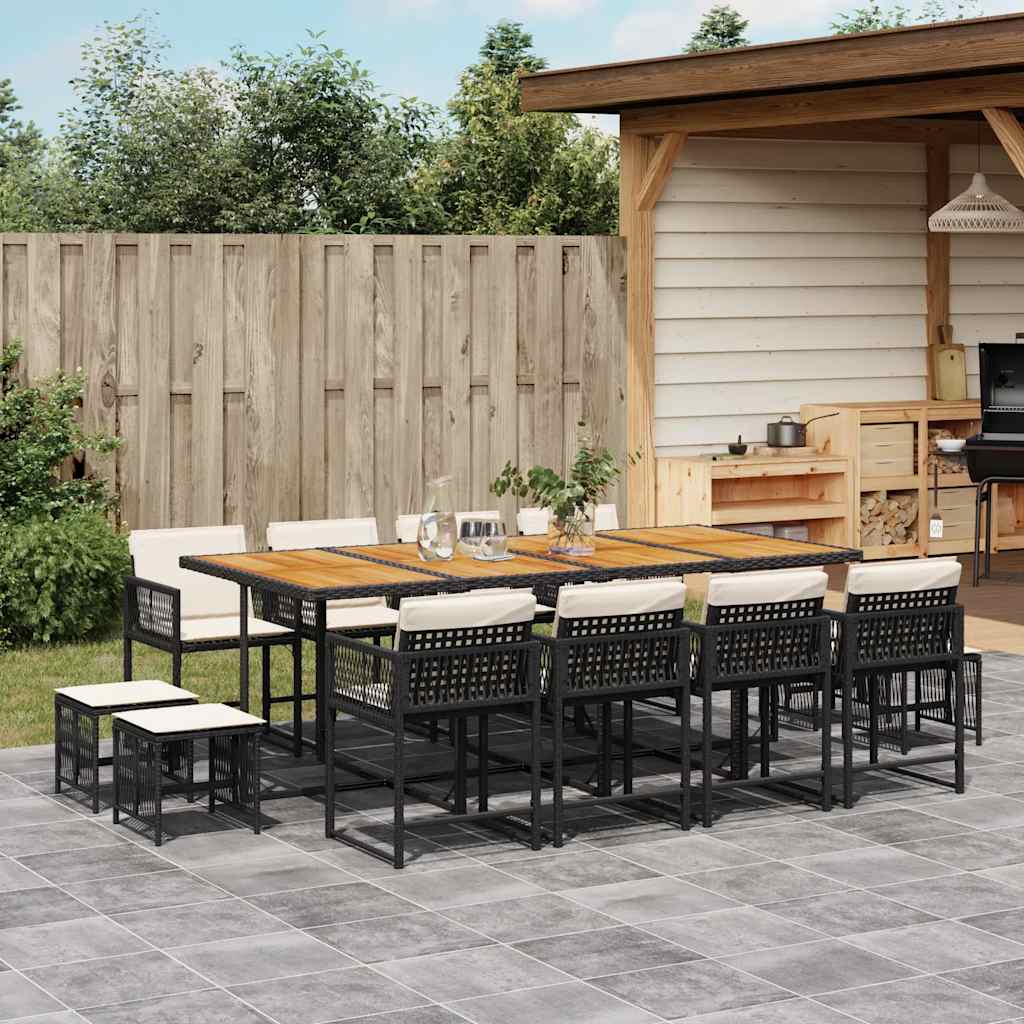 11-Delige Tuinset Met Kussens Poly Rattan