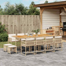 11-Delige Tuinset Met Kussens Poly Rattan