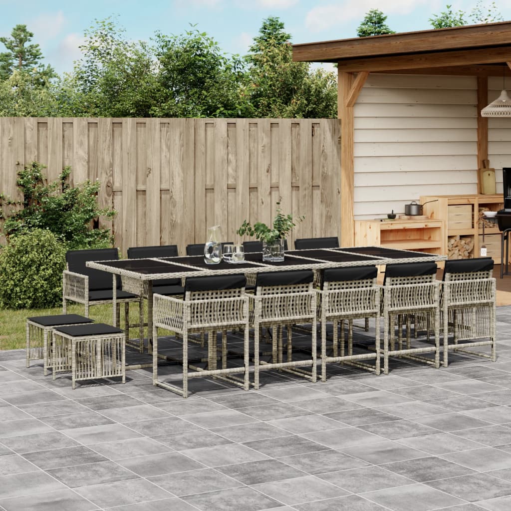 11-Delige Tuinset Met Kussens Poly Rattan