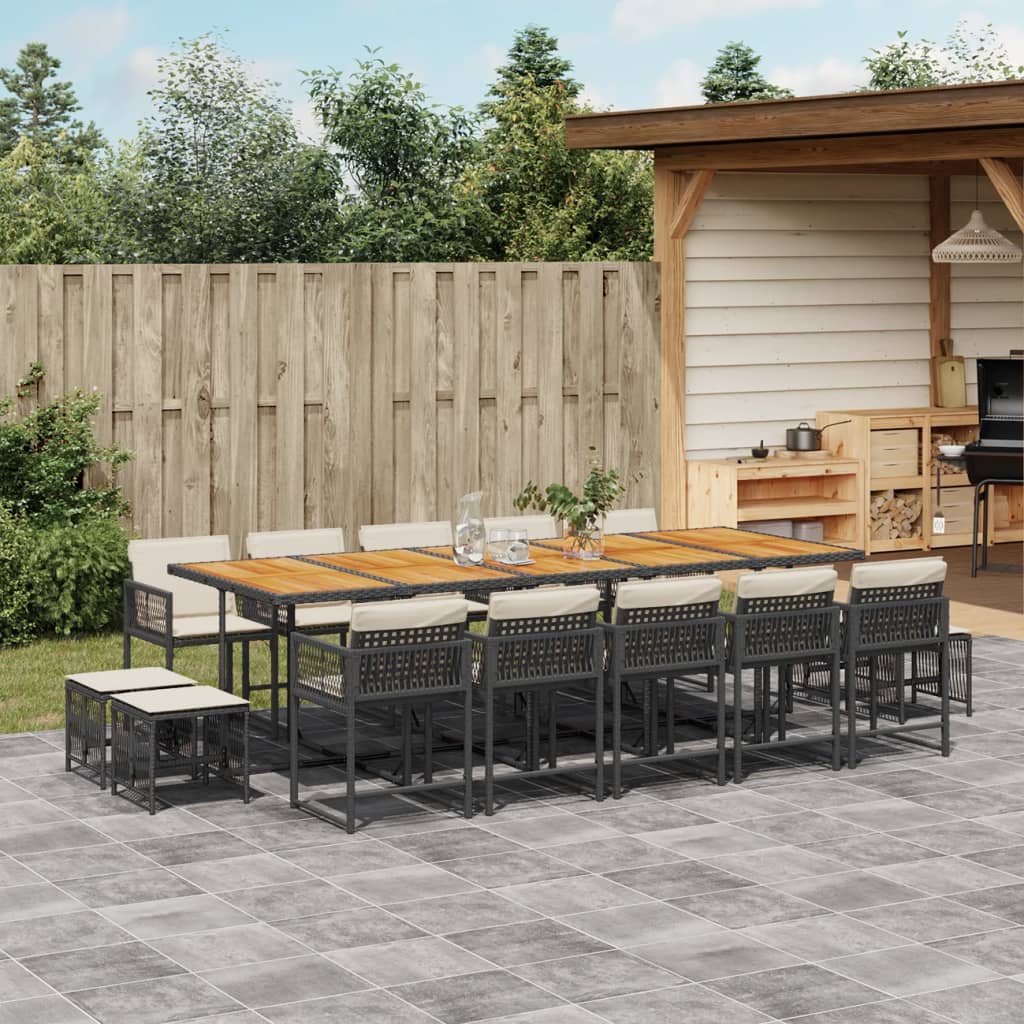 11-Delige Tuinset Met Kussens Poly Rattan