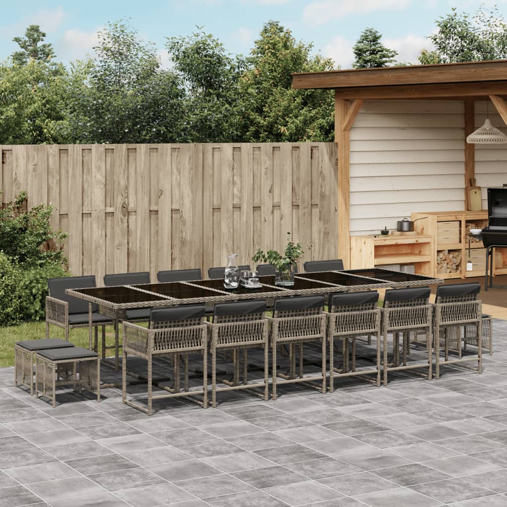 11-Delige Tuinset Met Kussens Poly Rattan