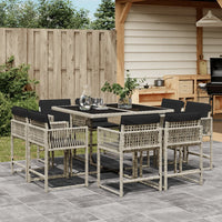 11-Delige Tuinset Met Kussens Poly Rattan