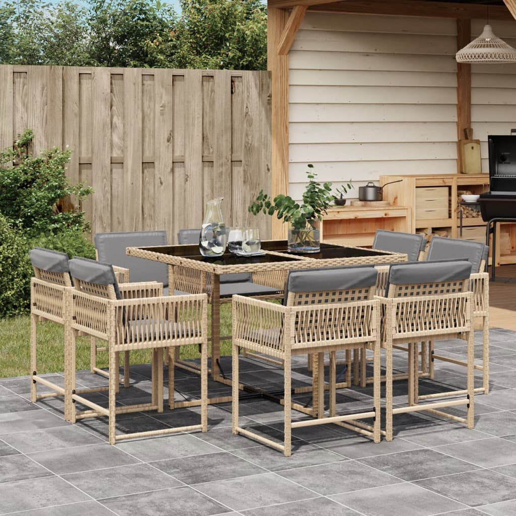 11-Delige Tuinset Met Kussens Poly Rattan