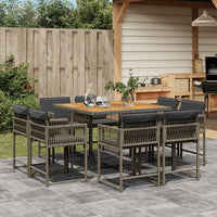 11-Delige Tuinset Met Kussens Poly Rattan