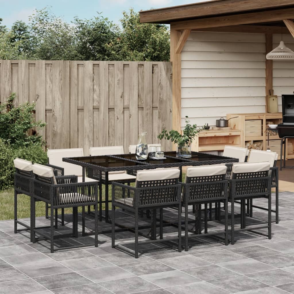 11-Delige Tuinset Met Kussens Poly Rattan