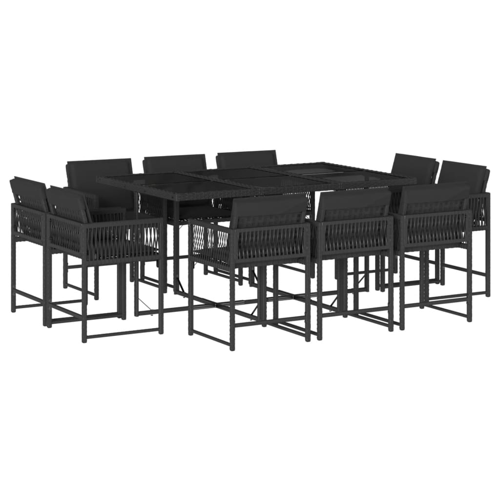 11-Delige Tuinset Met Kussens Poly Rattan