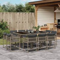 11-Delige Tuinset Met Kussens Poly Rattan
