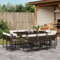 11-Delige Tuinset Met Kussens Poly Rattan