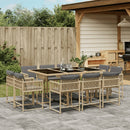 11-Delige Tuinset Met Kussens Poly Rattan