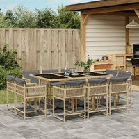 11-Delige Tuinset Met Kussens Poly Rattan